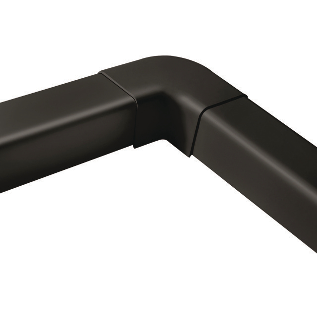 8834411 Bocht 0807CP-B 80mm plat zwart