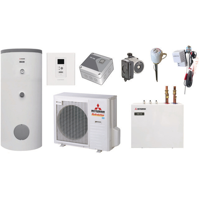 Warmtepomp lucht-water Hydrolution Splitbox set met boiler HSB100-W 8,3 kW R32
